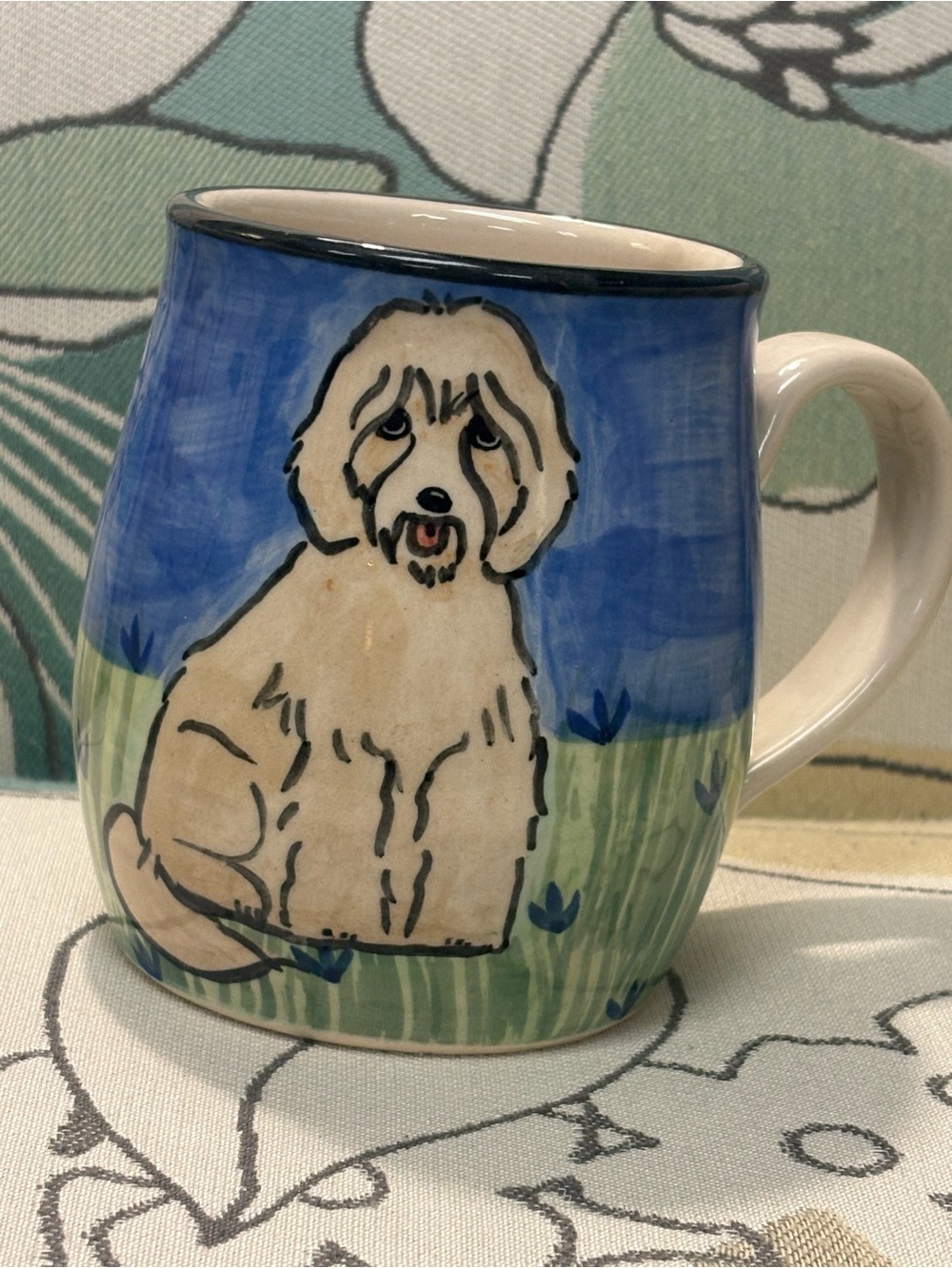 Ceramic Art Pottery Dog Mug Karen Donleavy design